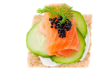 Image showing Salmon canape