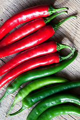 Image showing Red and Green Chili Pepper