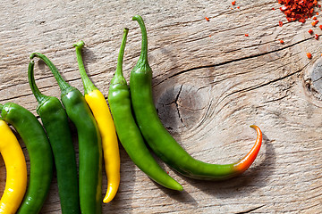 Image showing Yellow and Green Chili Pepper