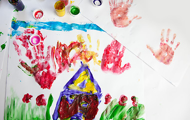 Image showing Child painting