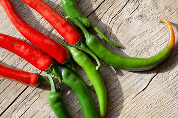 Image showing Red and Green Chili Pepper