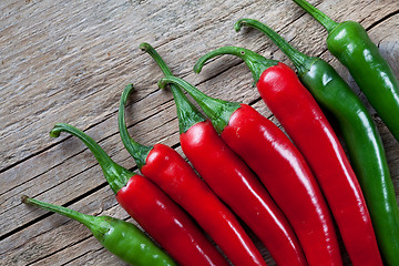 Image showing Red and Green Chili Pepper