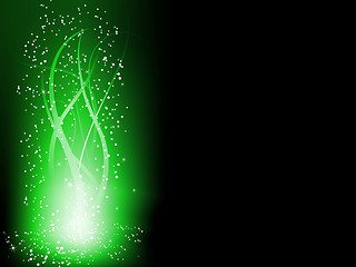 Image showing Green Colorful Glowing Lines Background.