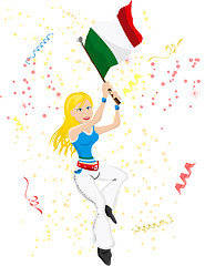 Image showing Italy Soccer Fan with flag. 