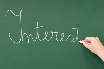 Image showing Interest written on a blackboard