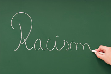 Image showing Racism written on a blackboard