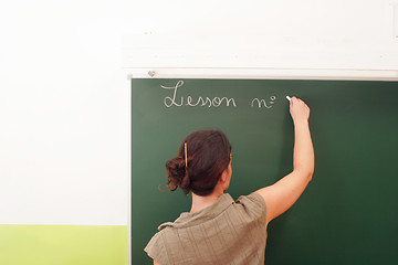 Image showing teacher on the blackboard