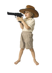 Image showing Boy playing sheriff