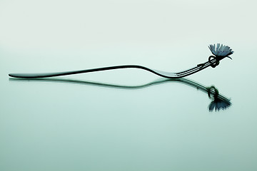 Image showing Steel Fork and flower