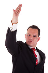 Image showing businessman waving