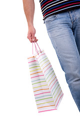 Image showing detail of a  man doing shopping,with bags