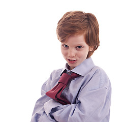 Image showing child's shirt and tie, smiling