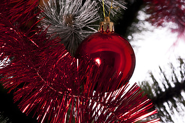 Image showing ribbons and balls in Christmas