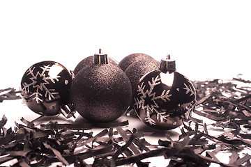 Image showing Black Christmas  balls