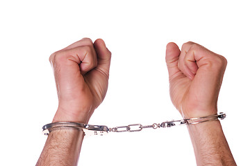 Image showing Hands and handcuffs