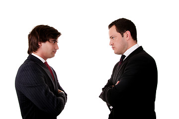 Image showing two businessman standing face to face