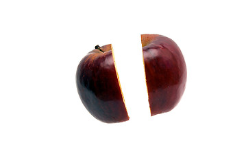 Image showing split apple on white