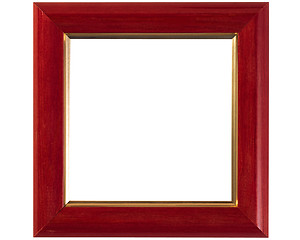 Image showing Red and gold-rimmed wooden frame