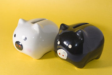 Image showing A pair of piggy banks