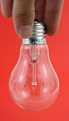 Image showing lightbulb isolated on red