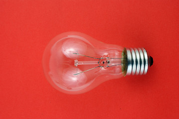 Image showing lightbulb isolated on red