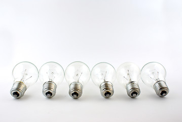 Image showing  light bulbs in a row