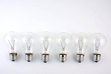 Image showing  light bulbs in a row