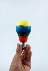 Image showing colorful lightbulb isolated