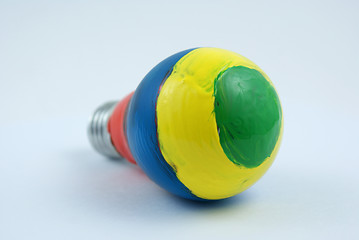 Image showing colorful lightbulb isolated