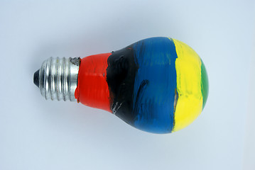 Image showing colorful lightbulb isolated