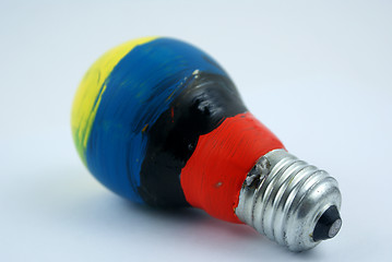 Image showing colorful lightbulb isolated