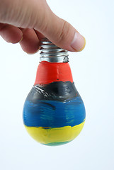 Image showing colorful lightbulb isolated