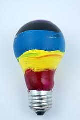 Image showing colorful lightbulb isolated