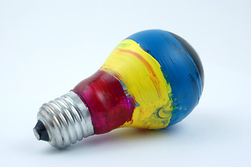 Image showing colorful lightbulb isolated