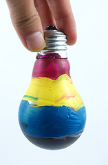 Image showing colorful lightbulb isolated