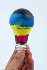 Image showing colorful lightbulb isolated