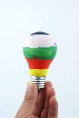 Image showing colorful lightbulb isolated