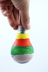 Image showing colorful lightbulb isolated