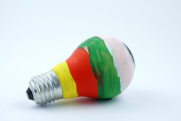 Image showing colorful lightbulb isolated