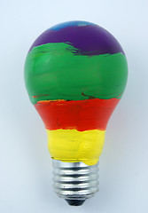 Image showing colorful lightbulb isolated