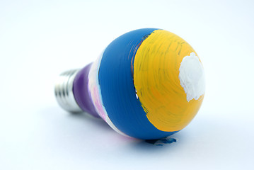 Image showing colorful lightbulb isolated