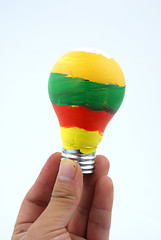 Image showing colorful lightbulb isolated