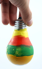 Image showing colorful lightbulb isolated