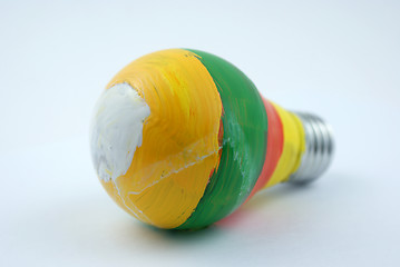 Image showing colorful lightbulb isolated