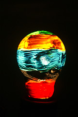 Image showing colorful light bulb isolated