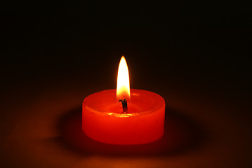 Image showing Candles burning in the dark