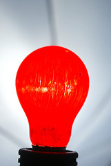 Image showing red light bulb isolated