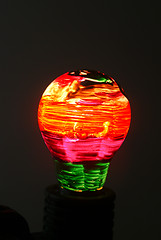 Image showing colorful light bulb isolated