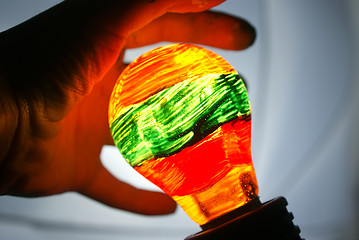 Image showing colorful light bulb 