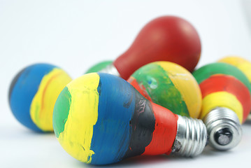 Image showing colorful lightbulbs